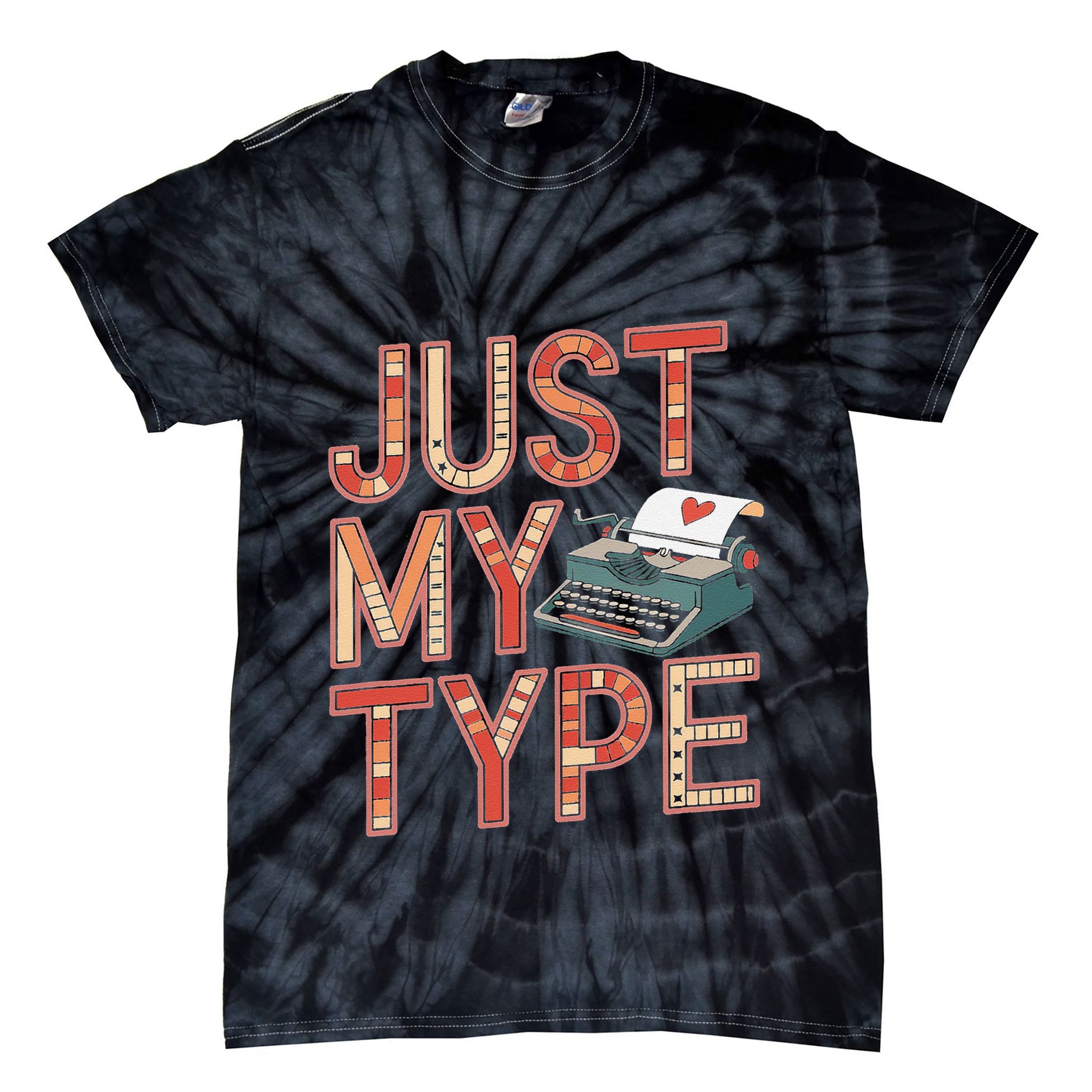 Just My Type Funny Typewriter Book Publisher Author Tie-Dye T-Shirt