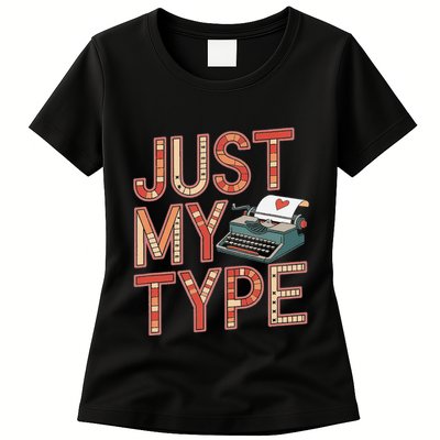 Just My Type Funny Typewriter Book Publisher Author Womens T-Shirt