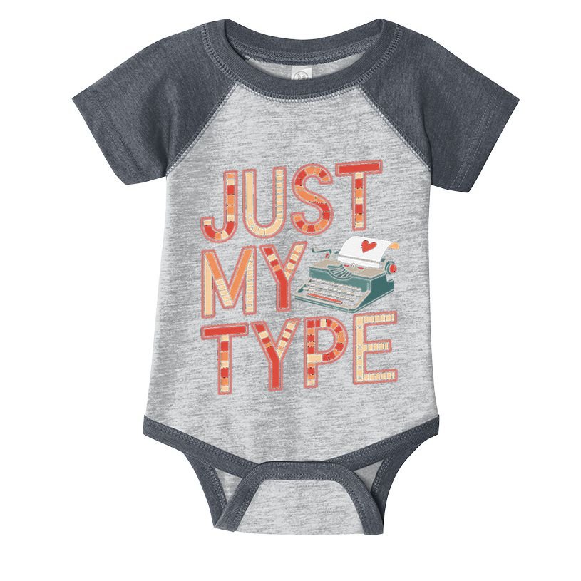 Just My Type Funny Typewriter Book Publisher Author Infant Baby Jersey Bodysuit
