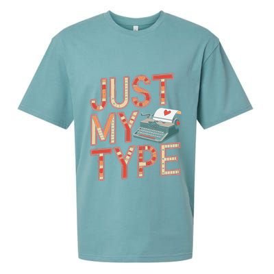 Just My Type Funny Typewriter Book Publisher Author Sueded Cloud Jersey T-Shirt