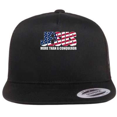 Jesus More Than A Conqueror Flat Bill Trucker Hat