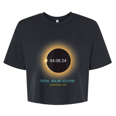 Jackson Mo Total Solar Eclipse 04/08/24 Missouri Souvenir Bella+Canvas Jersey Crop Tee