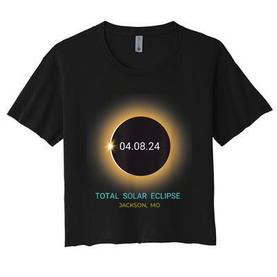 Jackson Mo Total Solar Eclipse 04/08/24 Missouri Souvenir Women's Crop Top Tee