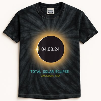 Jackson Mo Total Solar Eclipse 04/08/24 Missouri Souvenir Kids Tie-Dye T-Shirt