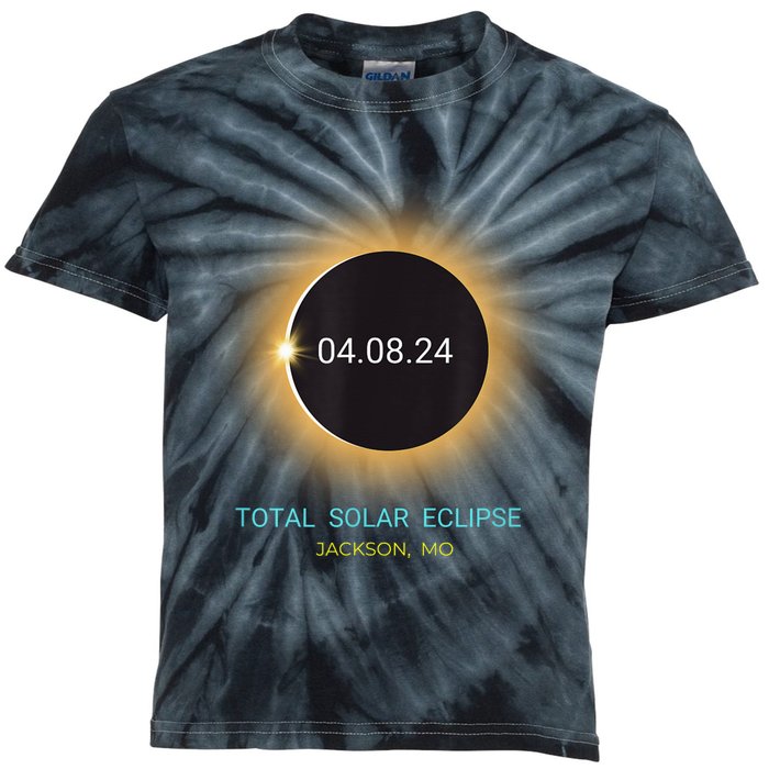 Jackson Mo Total Solar Eclipse 04/08/24 Missouri Souvenir Kids Tie-Dye T-Shirt