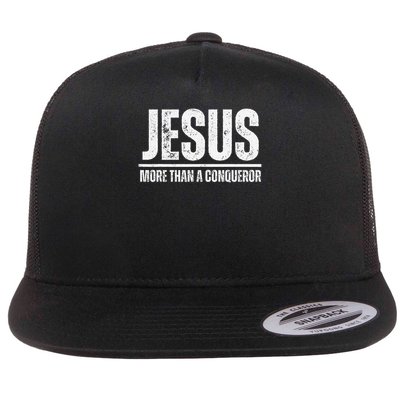 Jesus More Than A Conqueror Flat Bill Trucker Hat