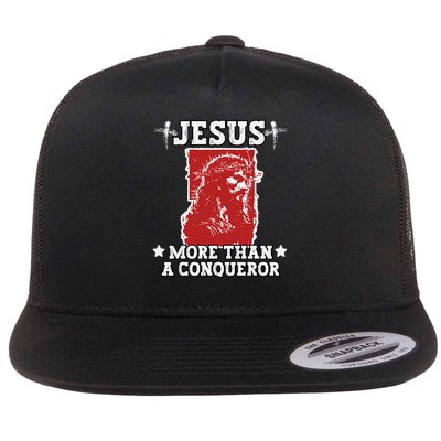 Jesus More Than A Conqueror Flat Bill Trucker Hat