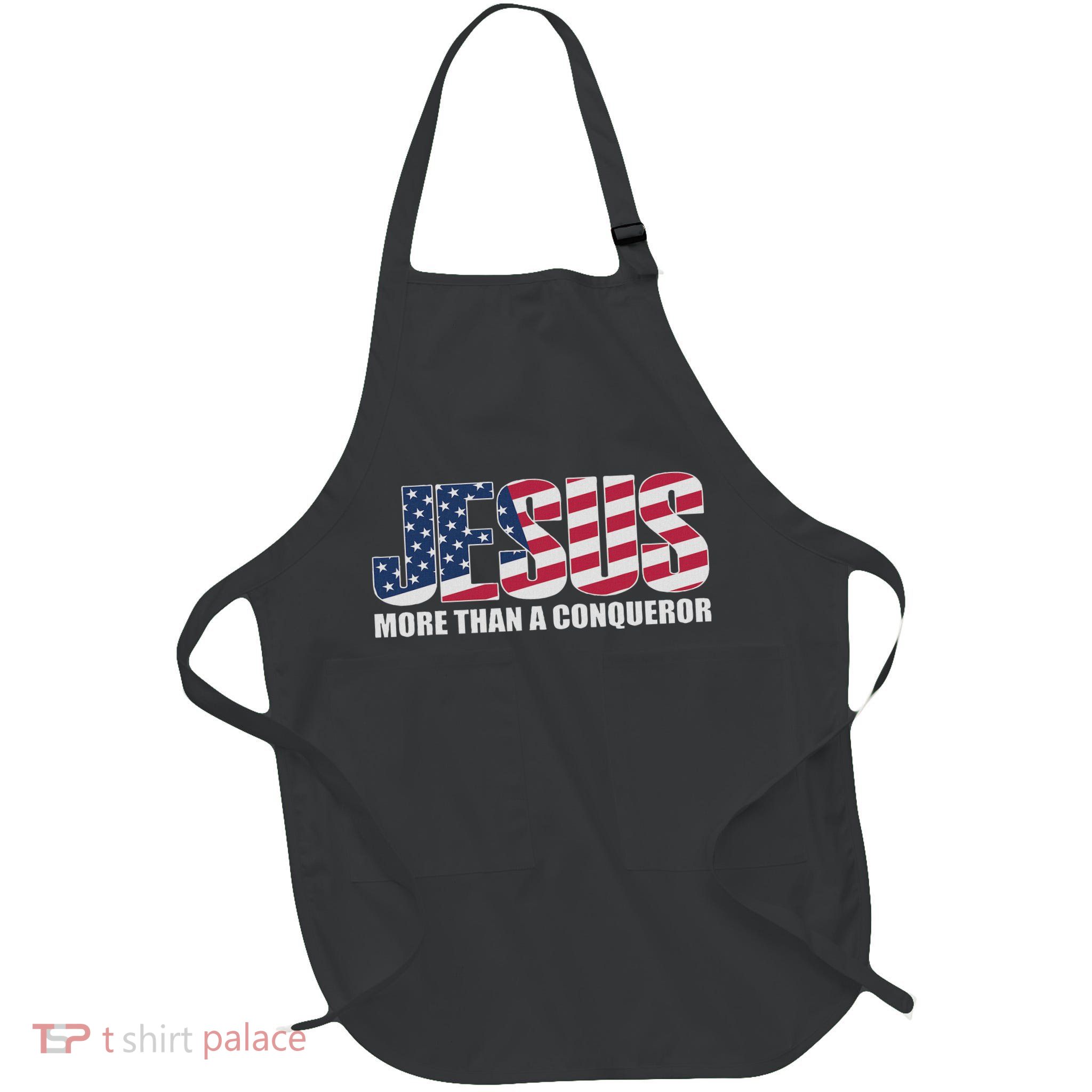 Jesus More Than A Conqueror Full-Length Apron With Pockets
