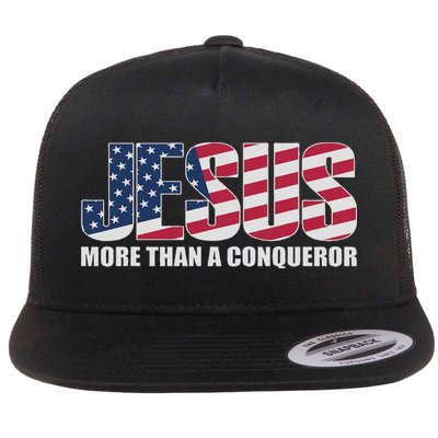 Jesus More Than A Conqueror Flat Bill Trucker Hat