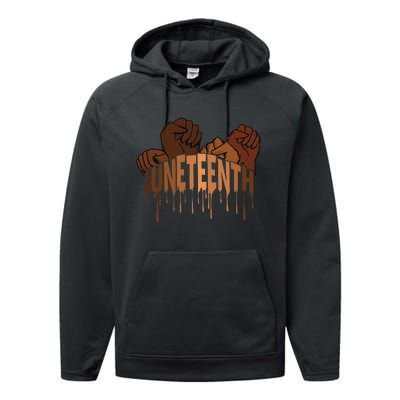 Juneteenth Melanin Tee 19th June 1865 Black History Performance Fleece Hoodie