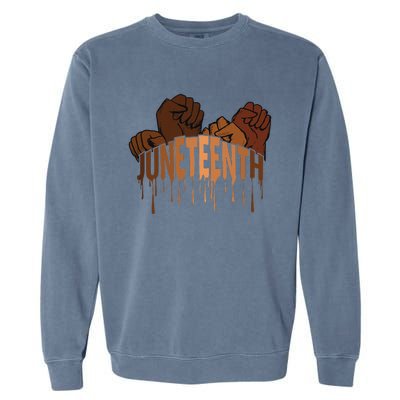 Juneteenth Melanin Tee 19th June 1865 Black History Garment-Dyed Sweatshirt