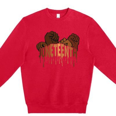 Juneteenth Melanin Tee 19th June 1865 Black History Premium Crewneck Sweatshirt