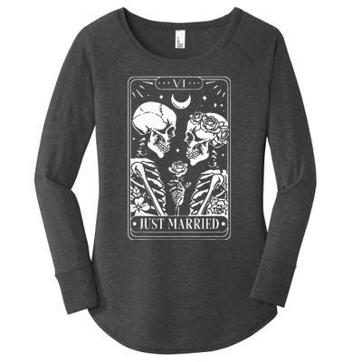 Just Married The Lovers Skeleton Couple Matching Halloween Women's Perfect Tri Tunic Long Sleeve Shirt