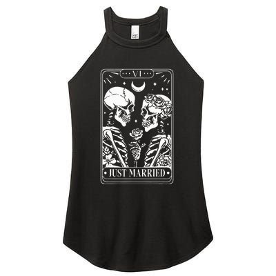 Just Married The Lovers Skeleton Couple Matching Halloween Women's Perfect Tri Rocker Tank