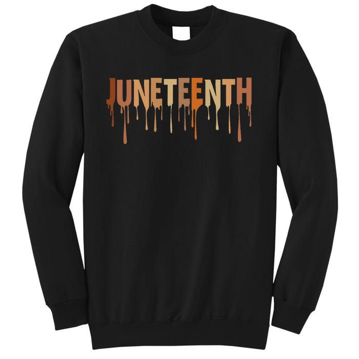 Juneteenth Melanin Tee 19th June 1865 Black History Tall Sweatshirt