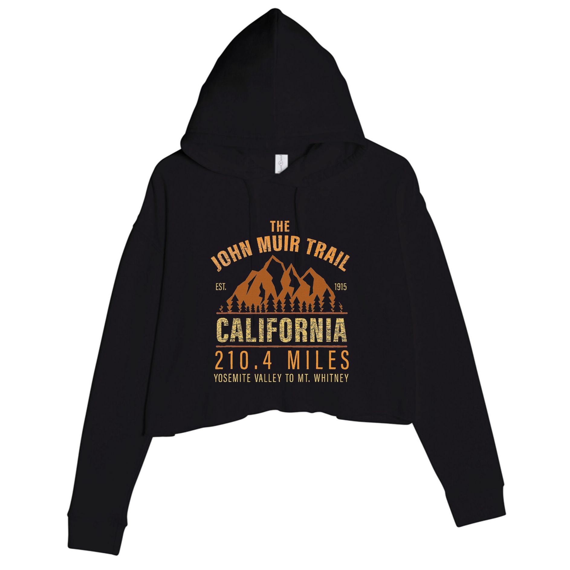 John Muir Trail California Backpacking Trail Hiking Crop Fleece Hoodie