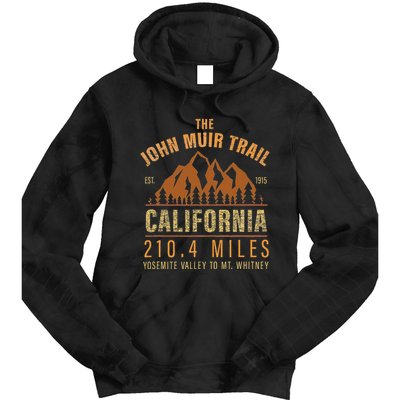 John Muir Trail California Backpacking Trail Hiking Tie Dye Hoodie