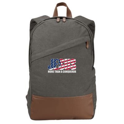 Jesus More Than A Conqueror Cotton Canvas Backpack