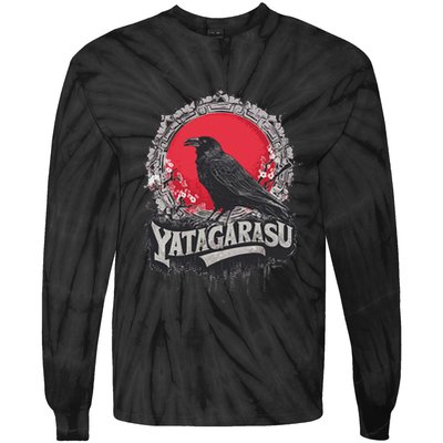 Japanese Mythology Three Legged Crow Yatagarasu Tie-Dye Long Sleeve Shirt