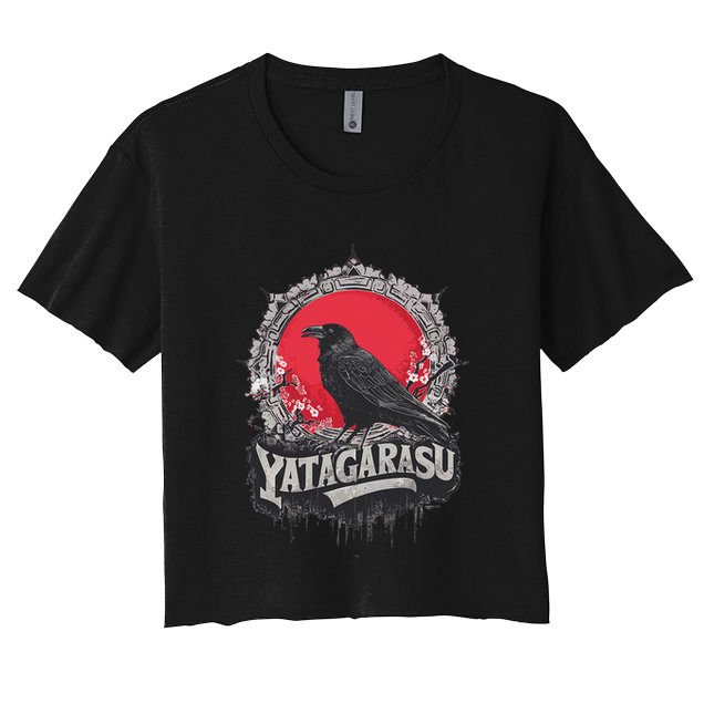 Japanese Mythology Three Legged Crow Yatagarasu Crop Top