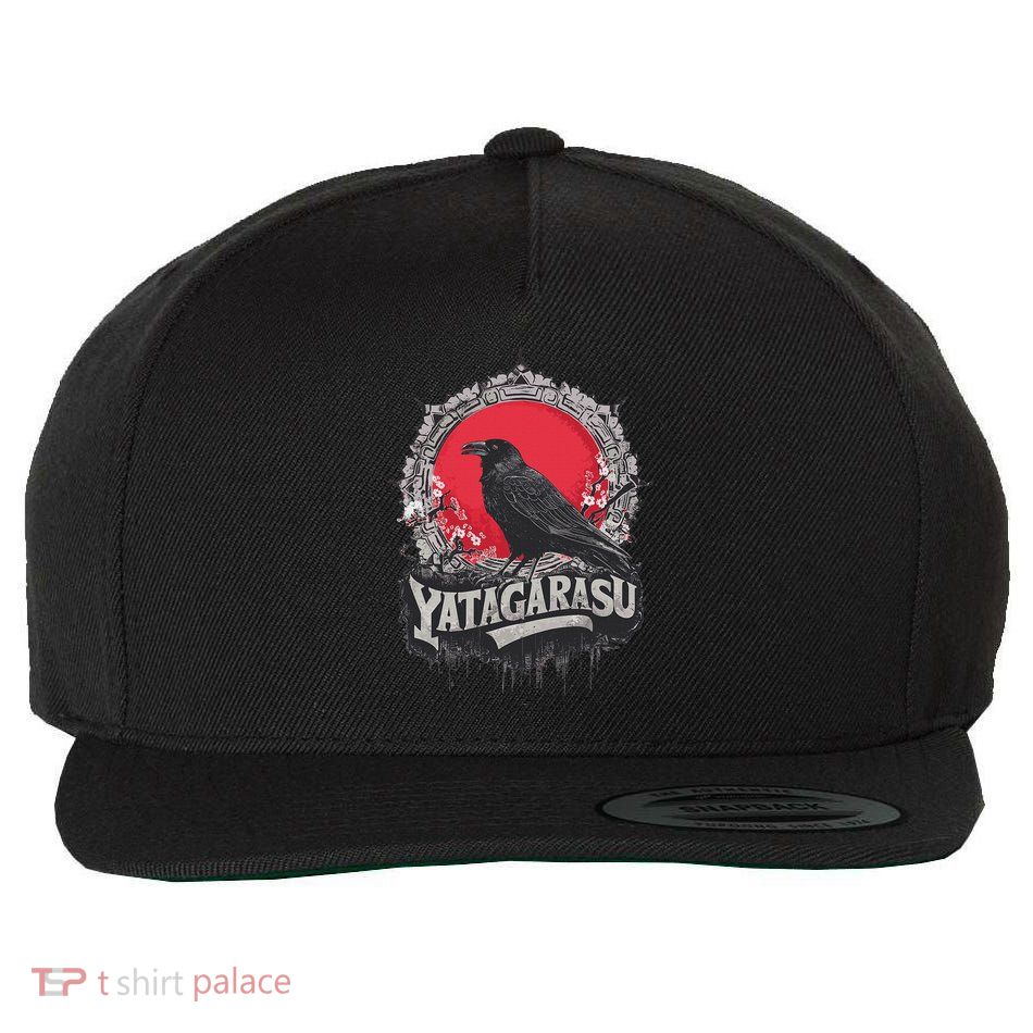 Japanese Mythology Three Legged Crow Yatagarasu Wool Snapback Cap