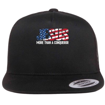 Jesus More Than A Conqueror Flat Bill Trucker Hat