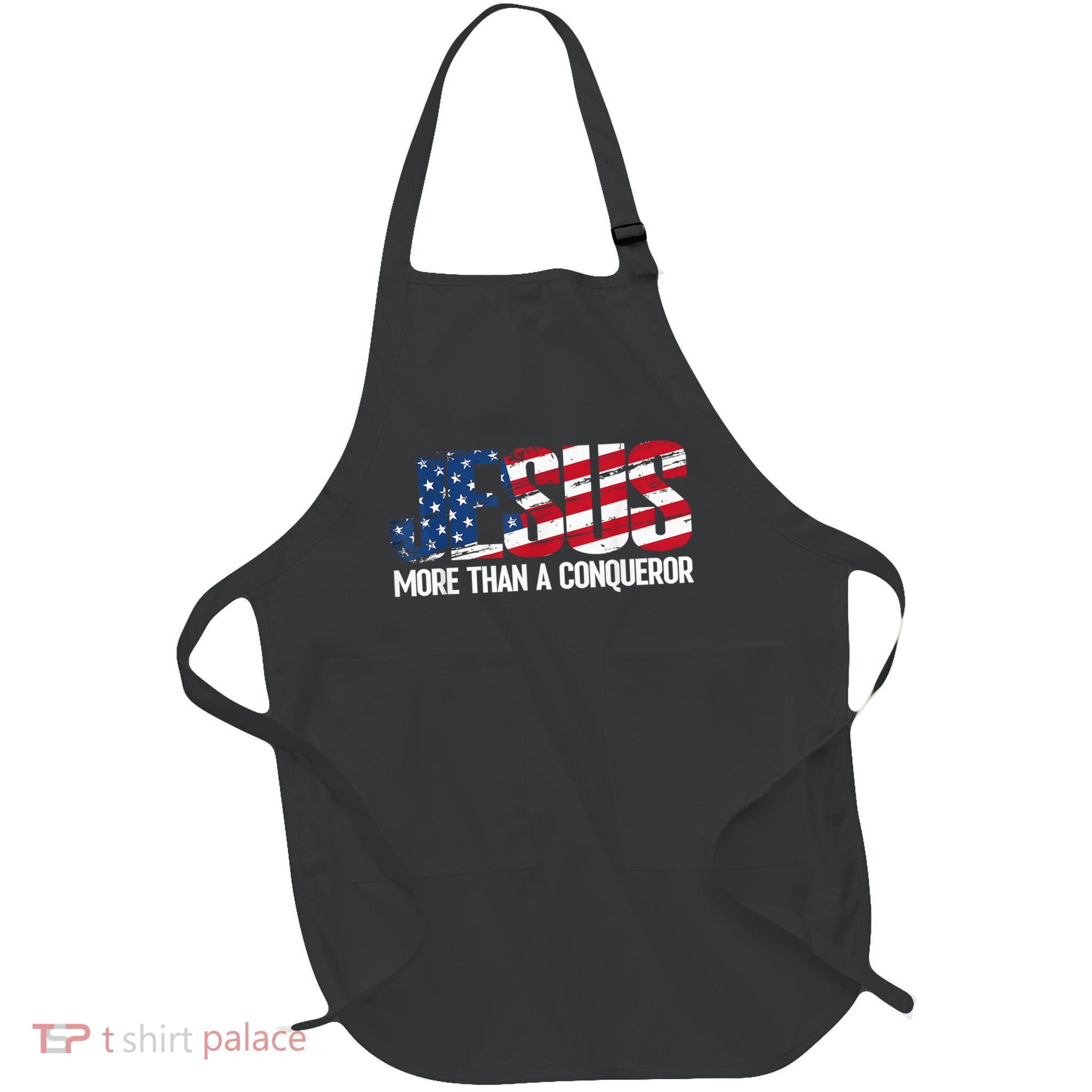 Jesus More Than A Conqueror Full-Length Apron With Pockets