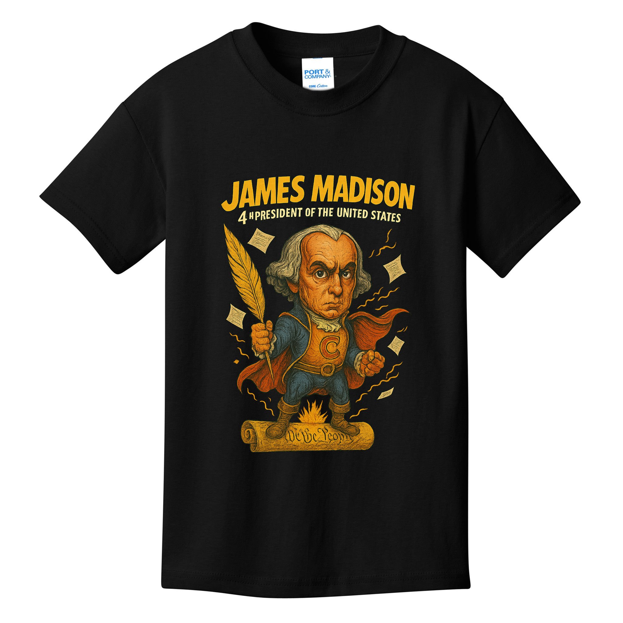 James Madison The Presidential Chronicles 4th President Kids T-Shirt