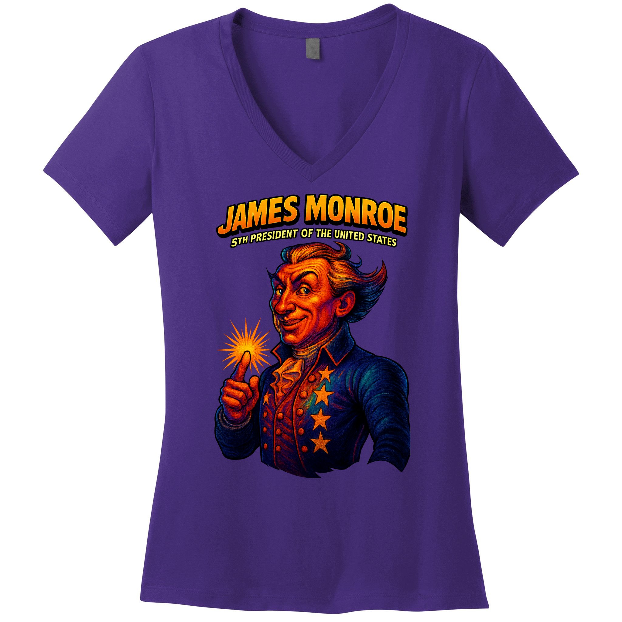 James Monroe The Presidential Chronicles Women's V-Neck T-Shirt