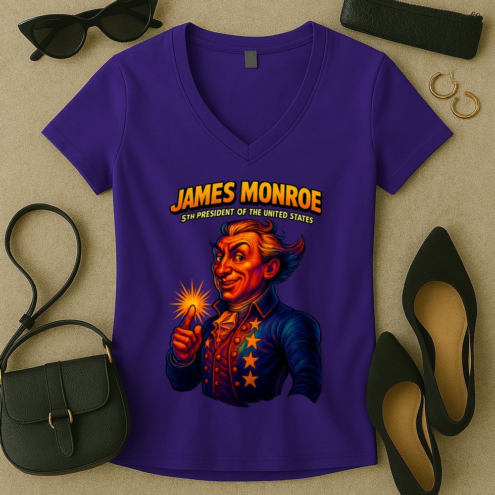 James Monroe The Presidential Chronicles Women's V-Neck T-Shirt