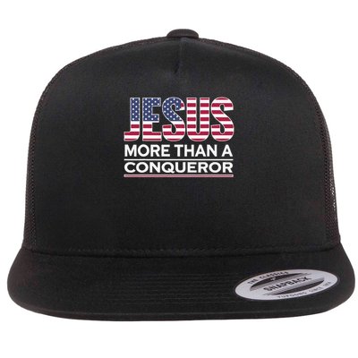 Jesus More Than A Conqueror Flat Bill Trucker Hat