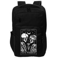 Just Married The Lovers Skeleton Couple Matching Halloween Impact Tech Backpack