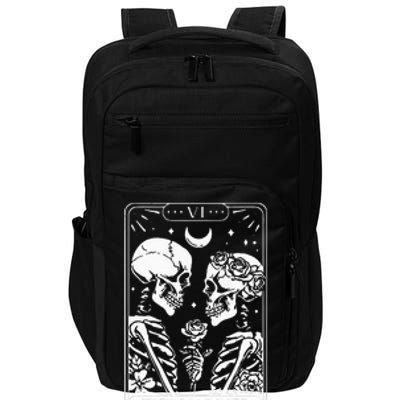 Just Married The Lovers Skeleton Couple Matching Halloween Impact Tech Backpack