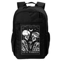 Just Married The Lovers Skeleton Couple Matching Halloween Daily Commute Backpack