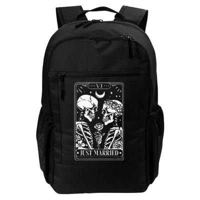 Just Married The Lovers Skeleton Couple Matching Halloween Daily Commute Backpack