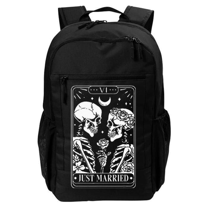 Just Married The Lovers Skeleton Couple Matching Halloween Daily Commute Backpack