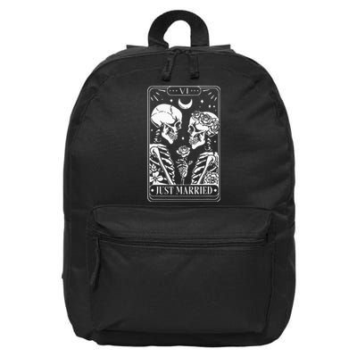 Just Married The Lovers Skeleton Couple Matching Halloween 16 in Basic Backpack