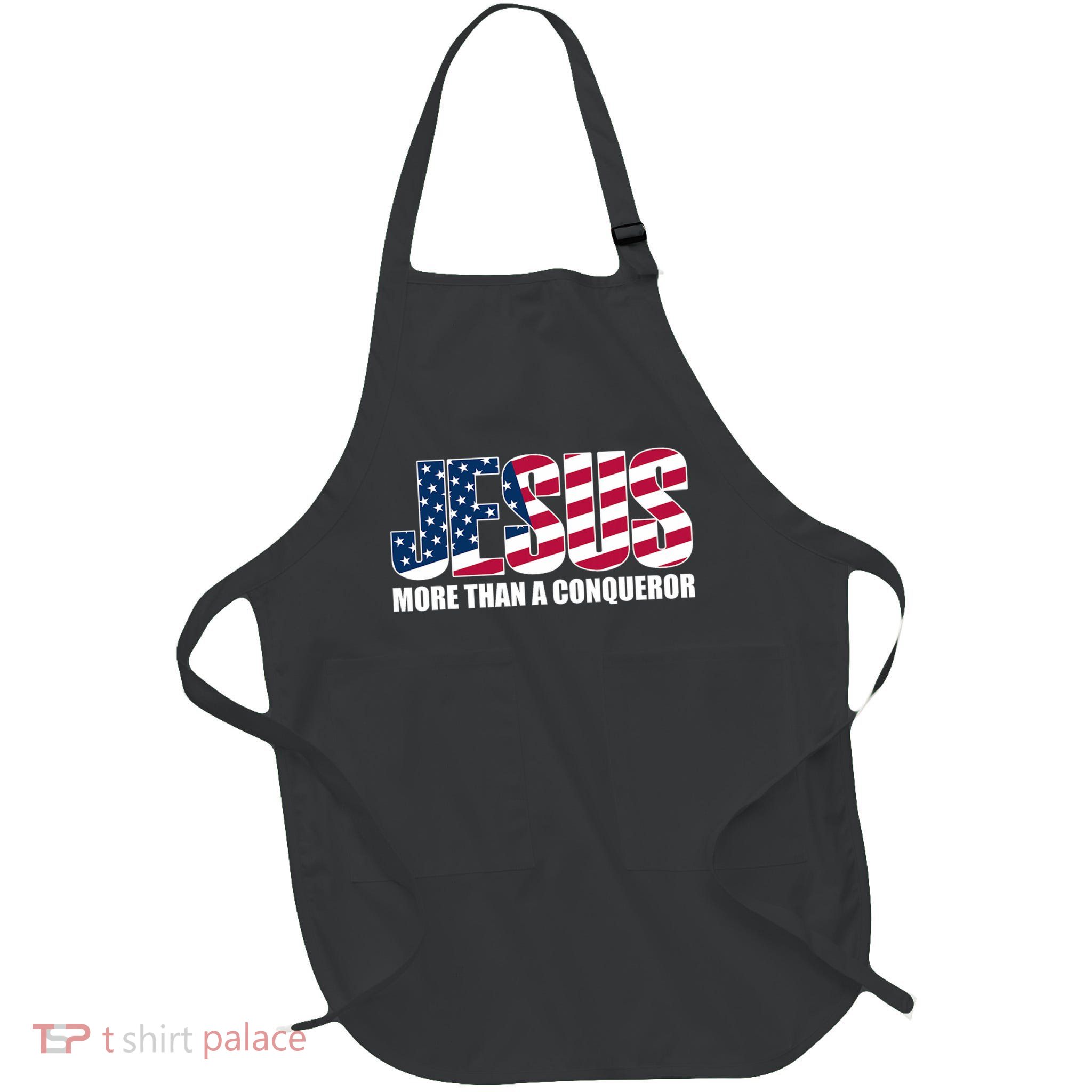 Jesus More Than A Conqueror Full-Length Apron With Pockets