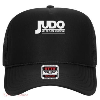 Judo May The Floor Be With You Funny Martial Arts High Crown Mesh Back Trucker Hat
