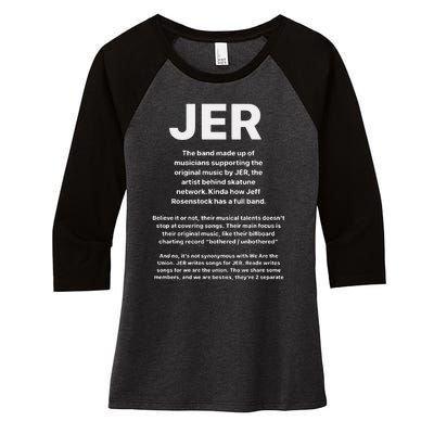 Jer Made Up Of Musicians Supporting The Orginal Music By Jer Women's Tri-Blend 3/4-Sleeve Raglan Shirt