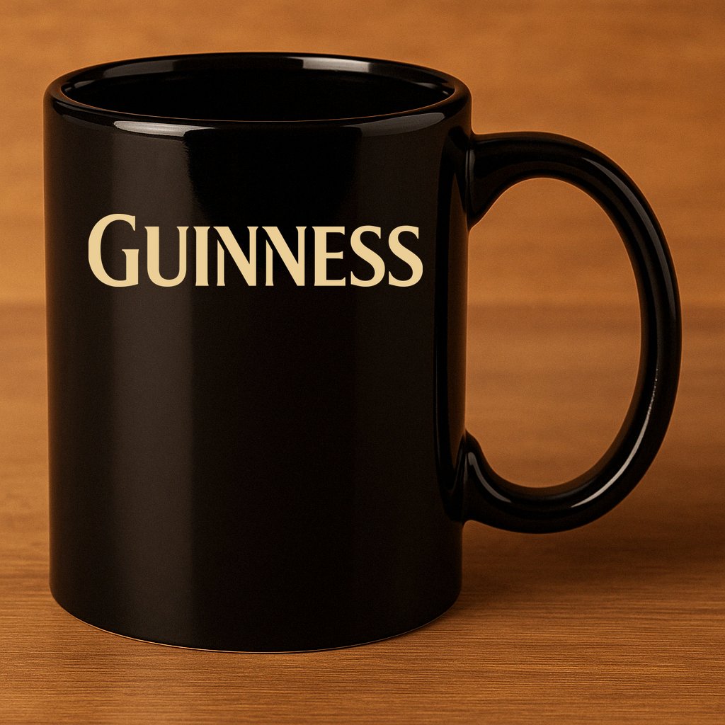 Joe Montana Wearing Guinness 11oz C Handle Ceramic Mug