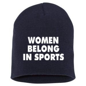 Jomboy Media Women Belong In Sports Short Acrylic Beanie