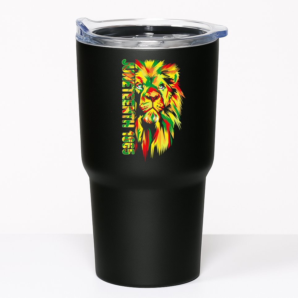 Juneteenth Men Women African American Black Lion 1865 King Tumbler
