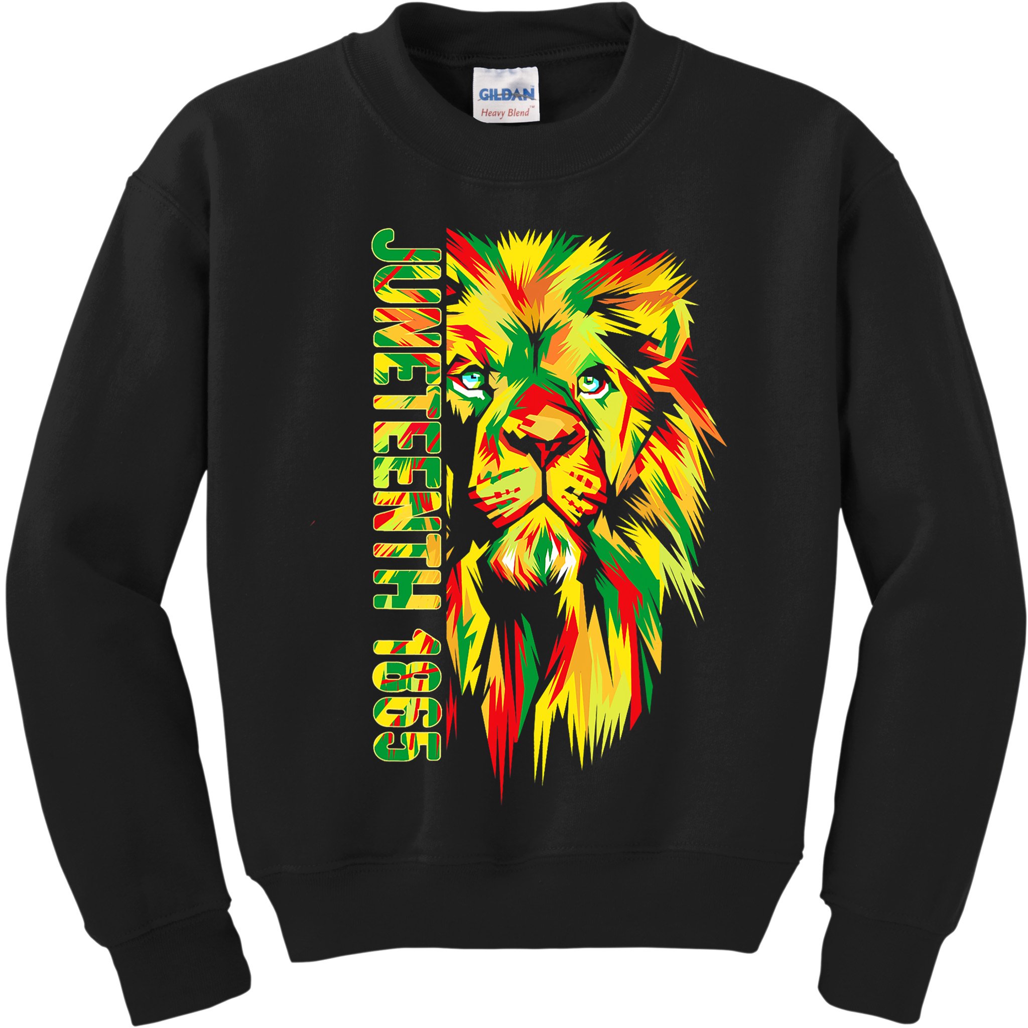 Juneteenth Men Women African American Black Lion 1865 King Kids Sweatshirt