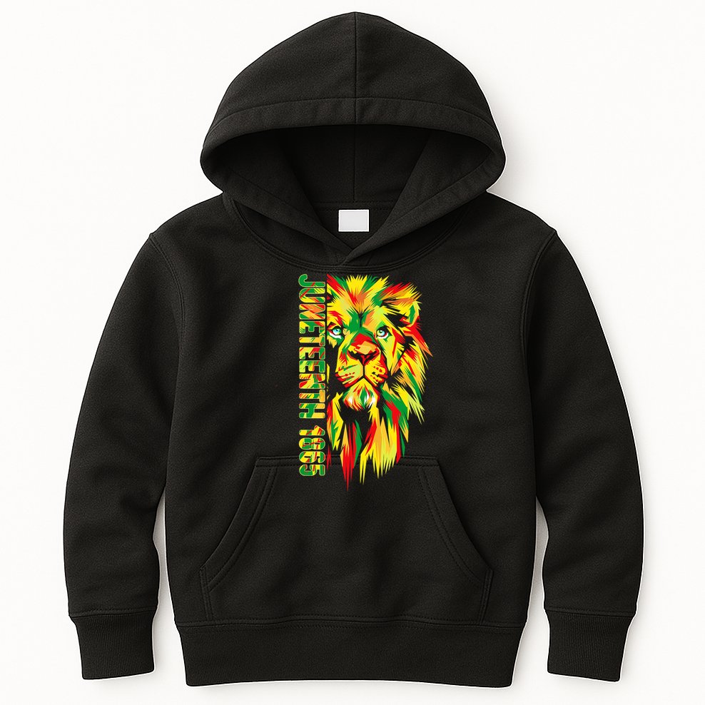 Juneteenth Men Women African American Black Lion 1865 King Kids Hoodie