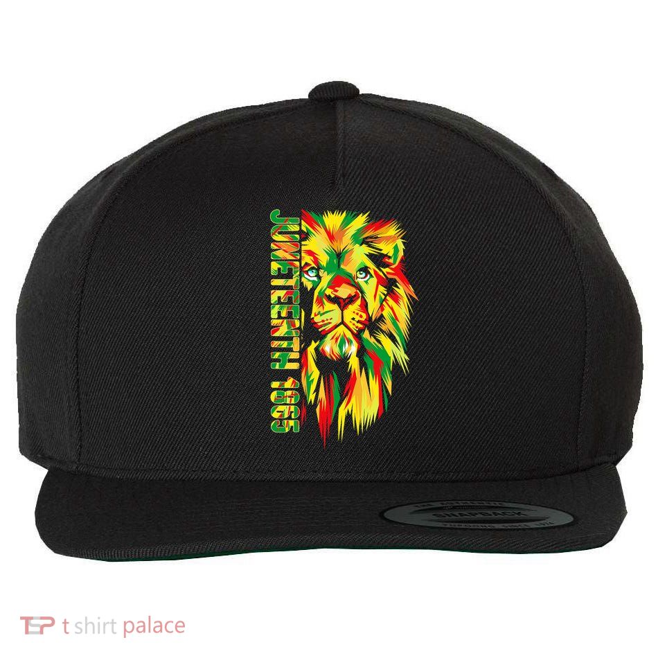 Juneteenth Men Women African American Black Lion 1865 King Wool Snapback Cap
