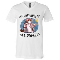 Jmcgg Me Watching It All Unfold V-Neck T-Shirt