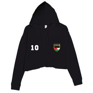 Jordan Number 10 Soccer Flag Football Ten Jersey Crop Fleece Hoodie