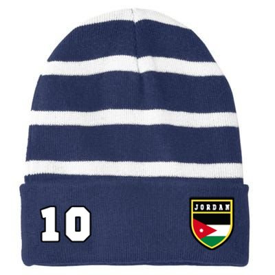 Jordan Number 10 Soccer Flag Football Ten Jersey Striped Beanie with Solid Band