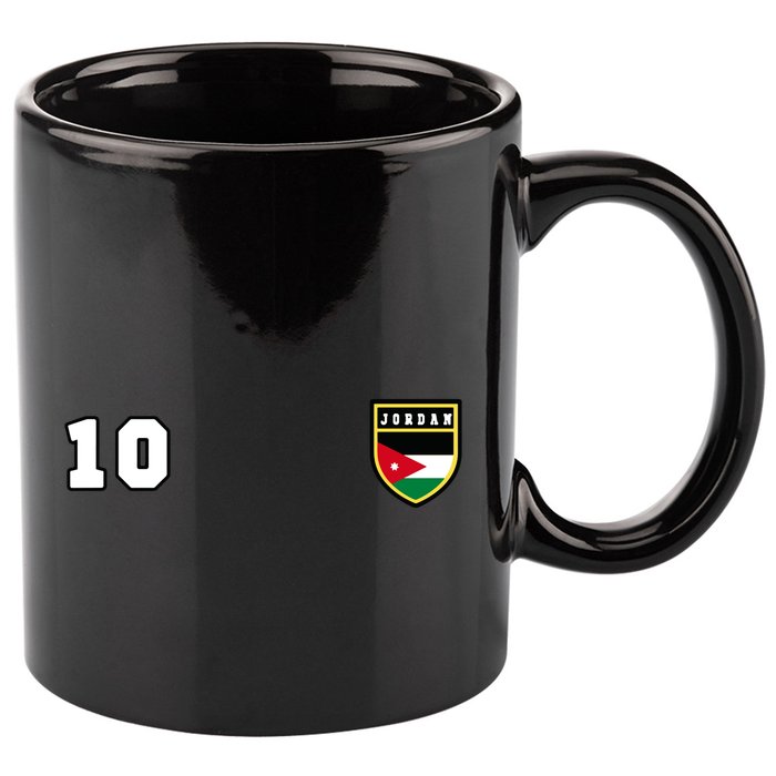 Jordan Number 10 Soccer Flag Football Ten Jersey 11oz C Handle Ceramic Mug